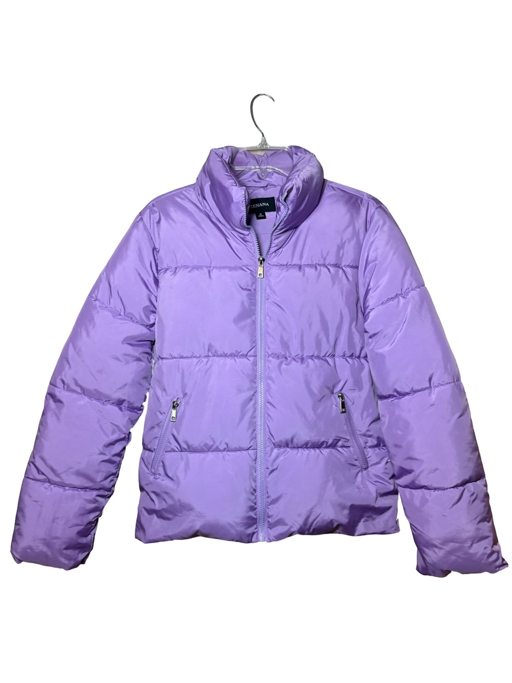 Zenana Lilac Zip Front Puffer Jacket Ladies Medium